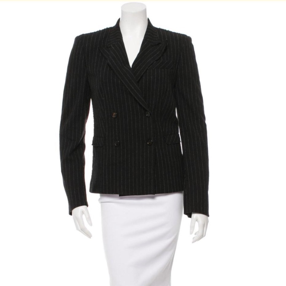 Alexander McQueen Black Pinstriped Blazer